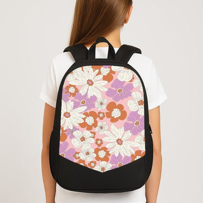 Retro Flowers - Floral Patterns Large School Bag
