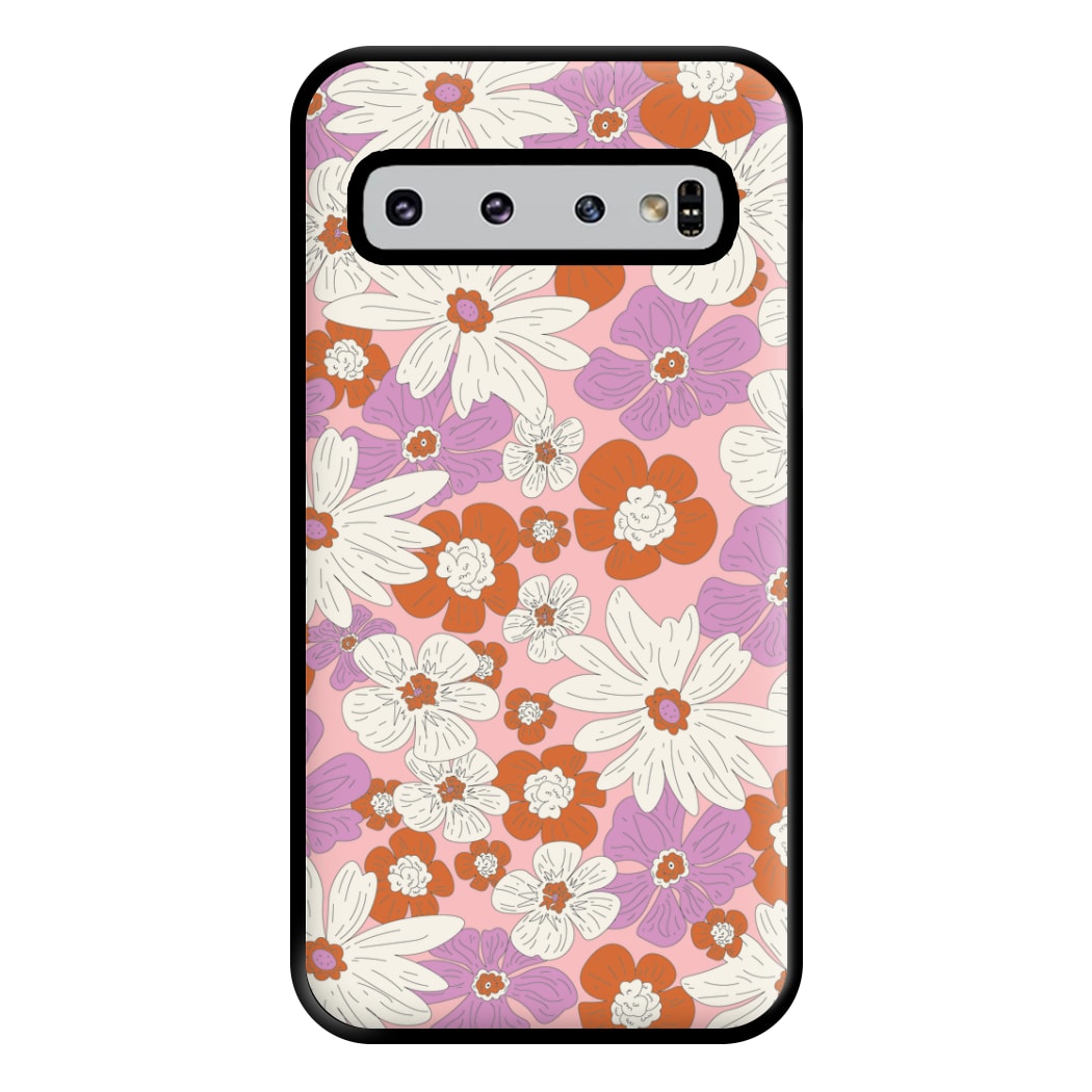 Retro Flowers - Floral Patterns Phone Case for Galaxy S10 Plus