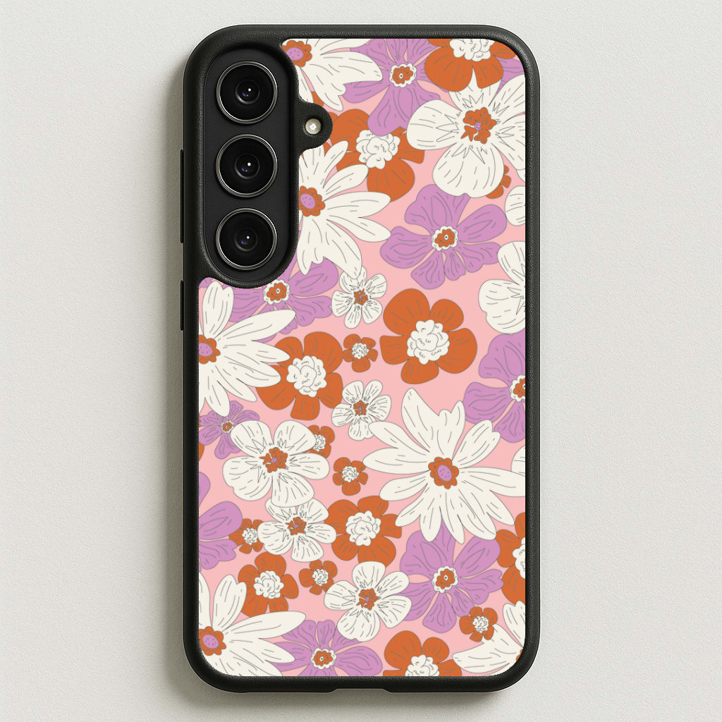 Retro Flowers - Floral Patterns Phone Case for Galaxy S25FE