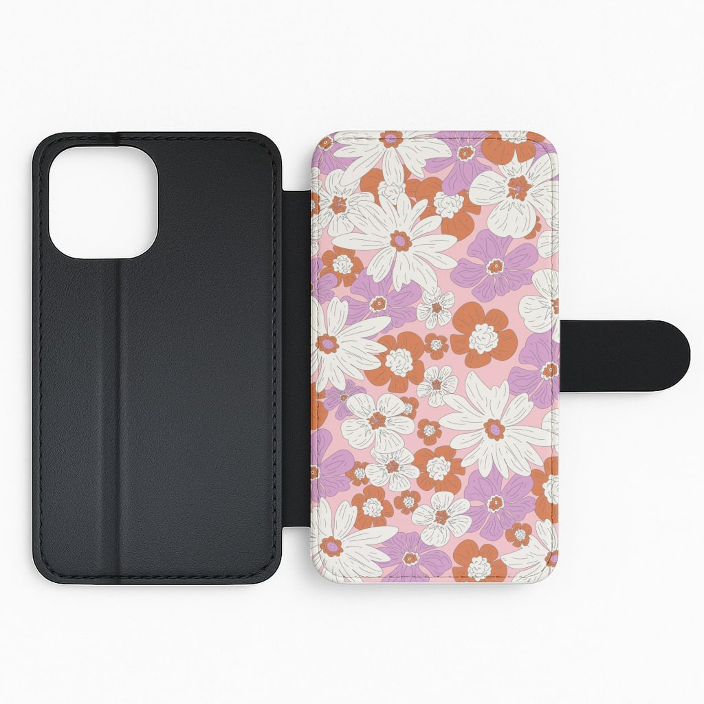 Retro Flowers - Floral Patterns Flip Phone Case