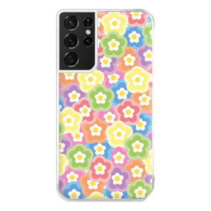 Psychedelic Flowers - Floral Patterns Phone Case for Galaxy S21 Ultra