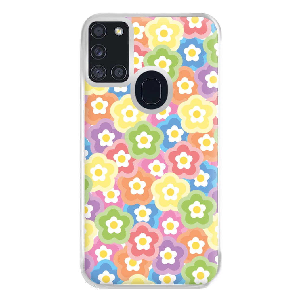 Psychedelic Flowers - Floral Patterns Phone Case for Galaxy A21s