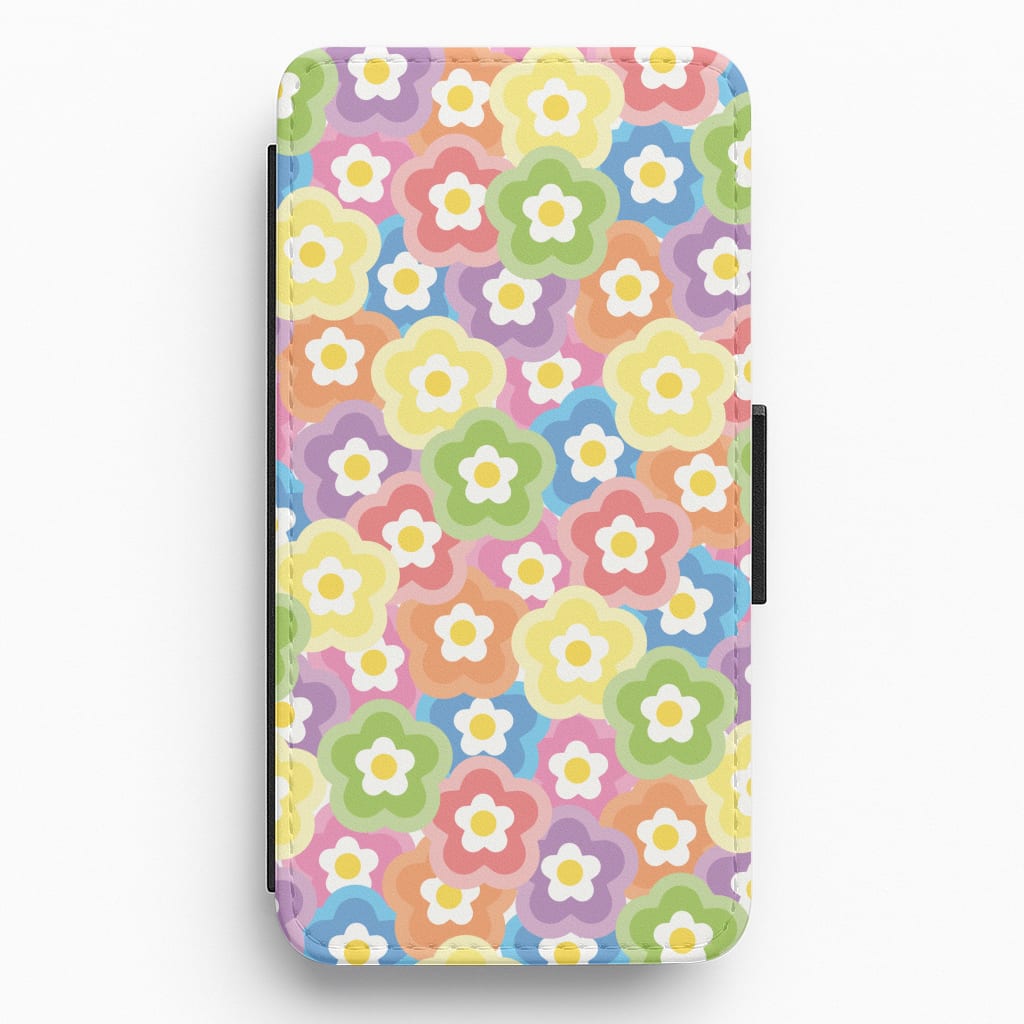 Psychedelic Flowers - Floral Patterns Flip / Wallet Phone Case