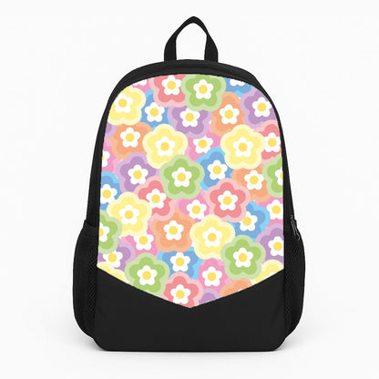 Psychedelic Flowers - Floral Patterns Large Backpack