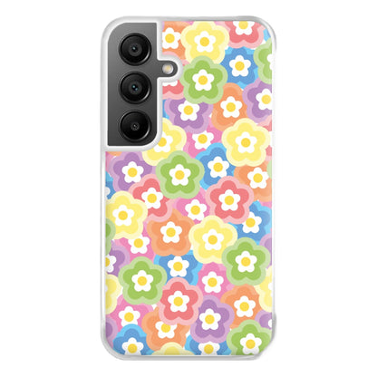 Psychedelic Flowers - Floral Patterns Phone Case for Galaxy A55