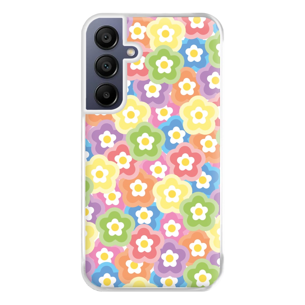 Psychedelic Flowers - Floral Patterns Phone Case for Galaxy A16