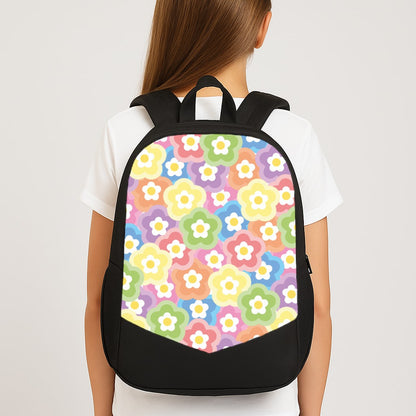 Psychedelic Flowers - Floral Patterns Large School Bag