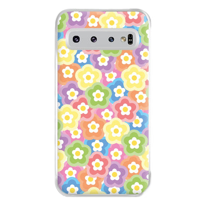 Psychedelic Flowers - Floral Patterns Phone Case for Galaxy S10 Plus