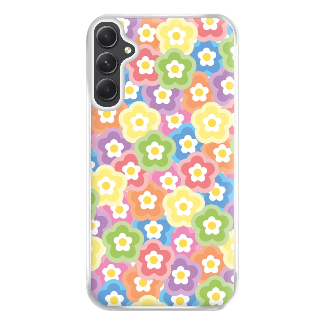 Psychedelic Flowers - Floral Patterns Phone Case for Galaxy A14