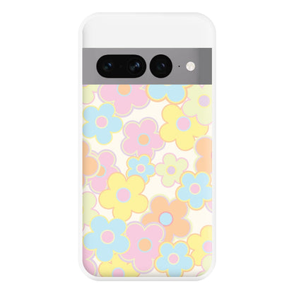 Pastel Abstract Flowers Pattern Phone Case for Google Pixel 7 Pro