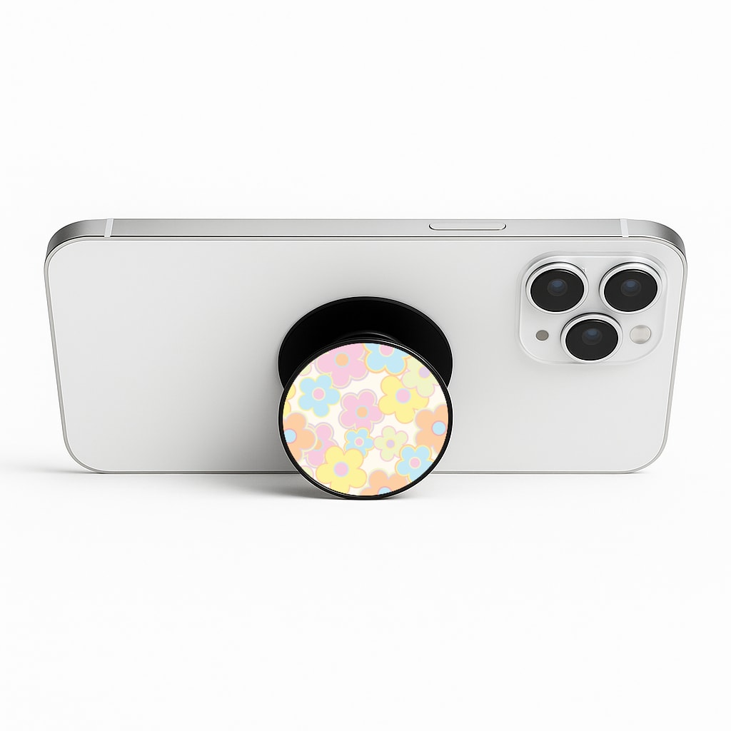 Pastel Abstract Flowers Pattern Phone Stand
