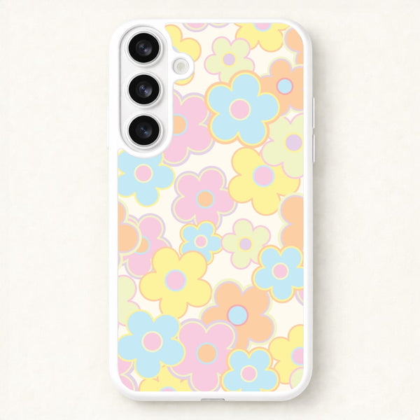 Pastel Abstract Flowers Pattern Phone Case for Galaxy S26 Plus