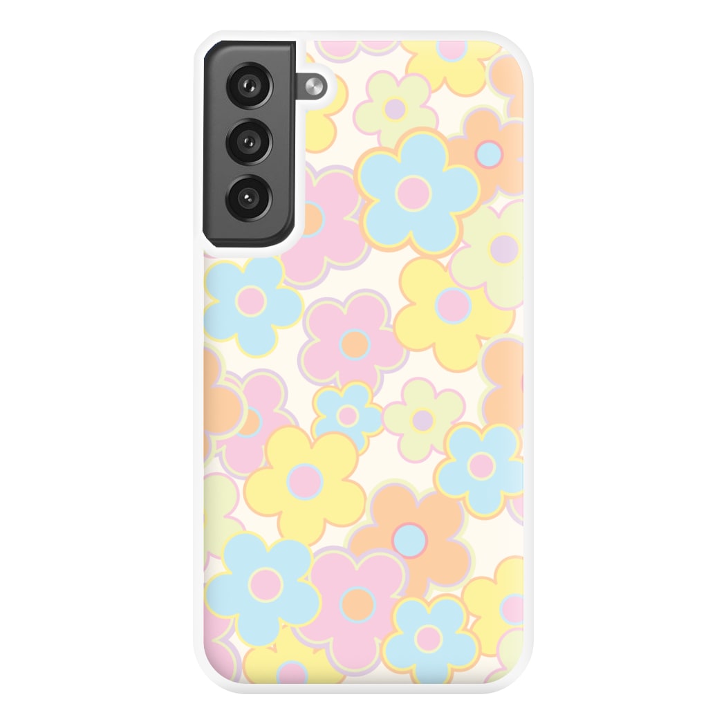 Pastel Abstract Flowers Pattern Phone Case for Galaxy S21FE