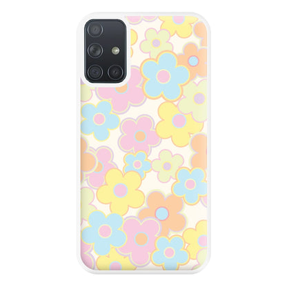 Pastel Abstract Flowers Pattern Phone Case for Galaxy A71