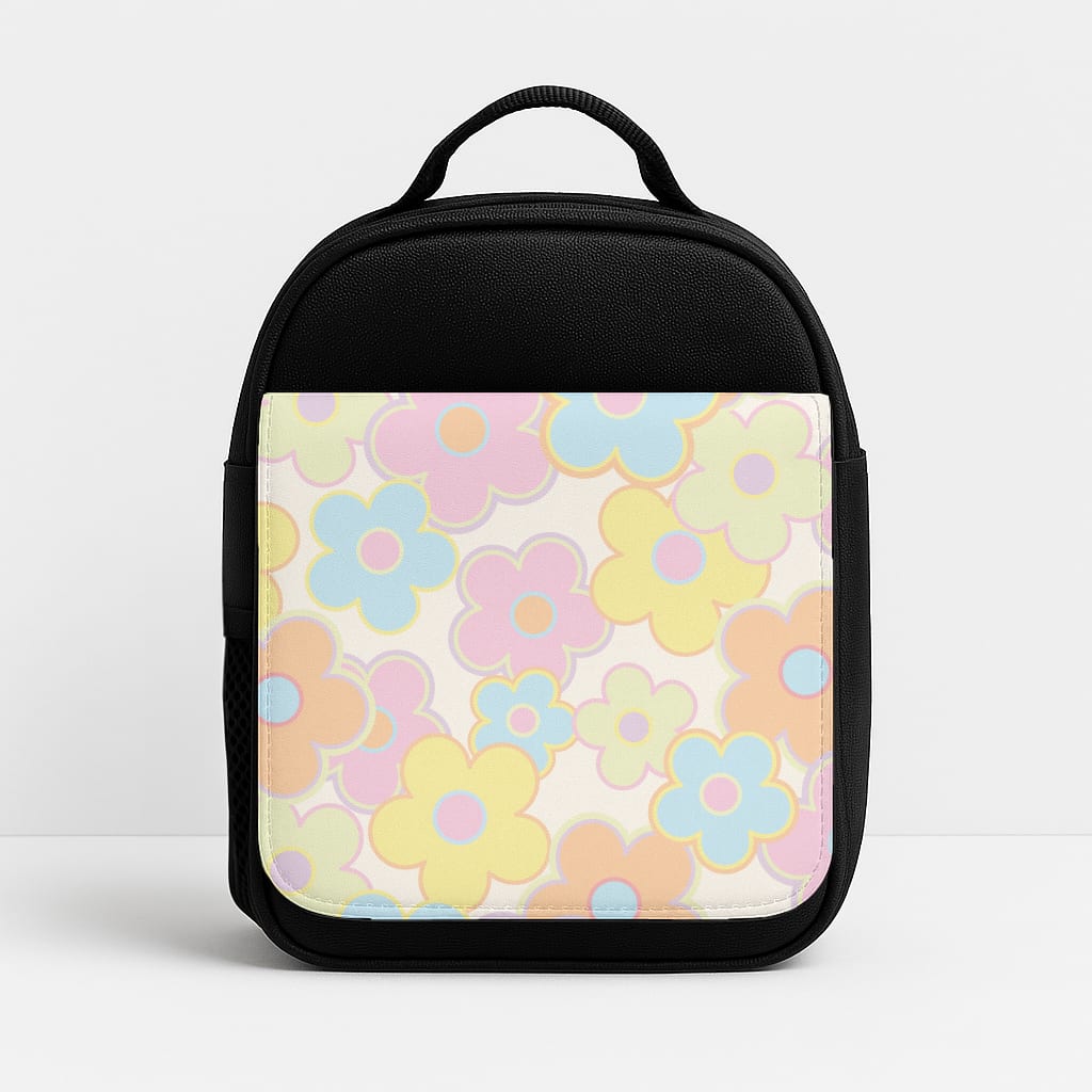 Pastel Abstract Flowers Pattern Insulated Lunchbox