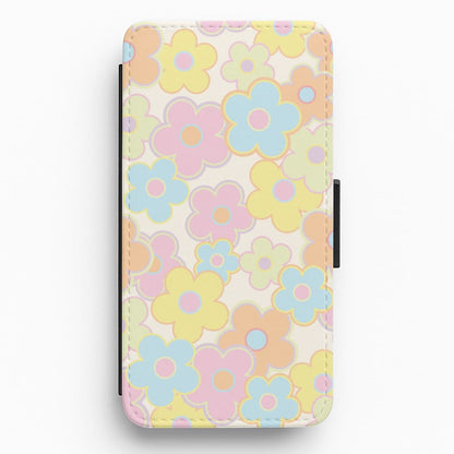 Pastel Abstract Flowers Pattern Flip / Wallet Phone Case