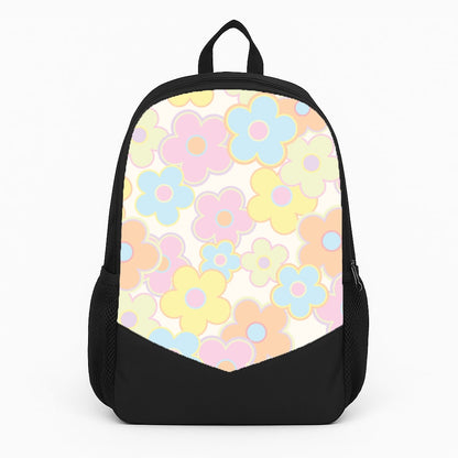 Pastel Abstract Flowers Pattern Large Backpack