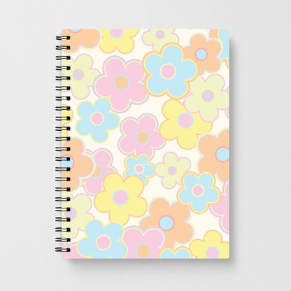 Pastel Abstract Flowers Pattern Notebook