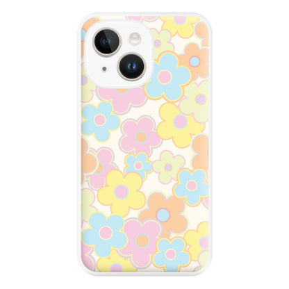 Pastel Abstract Flowers Pattern Phone Case for iPhone 14 Plus