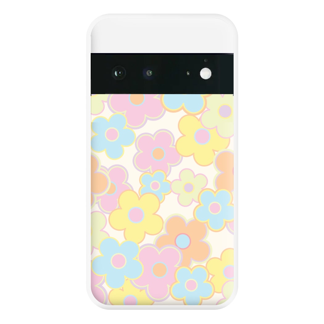 Pastel Abstract Flowers Pattern Phone Case for Google Pixel 6a