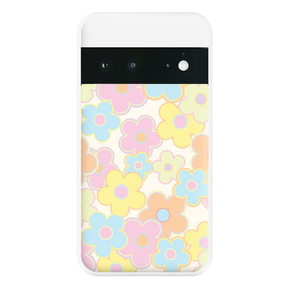 Pastel Abstract Flowers Pattern Phone Case for Google Pixel 6a