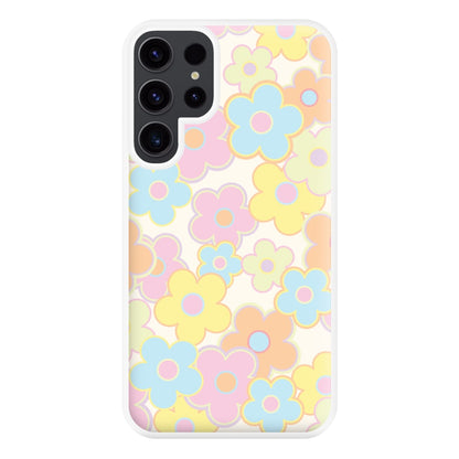 Pastel Abstract Flowers Pattern Phone Case for Galaxy S23 Ultra
