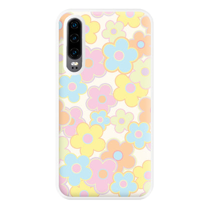 Pastel Abstract Flowers Pattern Phone Case for Huawei P30