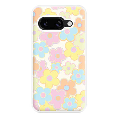 Pastel Abstract Flowers Pattern Phone Case for Google Pixel 8a