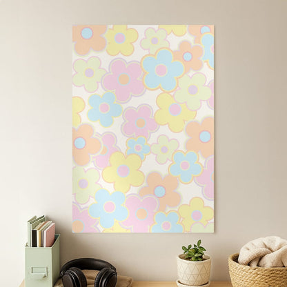 Pastel Abstract Flowers Pattern Poster