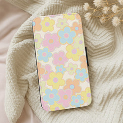 Pastel Abstract Flowers Pattern Wallet Phone Case