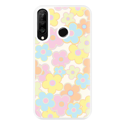 Pastel Abstract Flowers Pattern Phone Case for Huawei P30 Lite