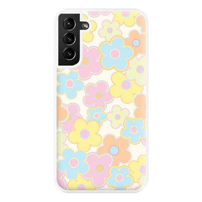 Pastel Abstract Flowers Pattern Phone Case for Galaxy S21 Plus