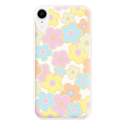 Pastel Abstract Flowers Pattern Phone Case for iPhone XR