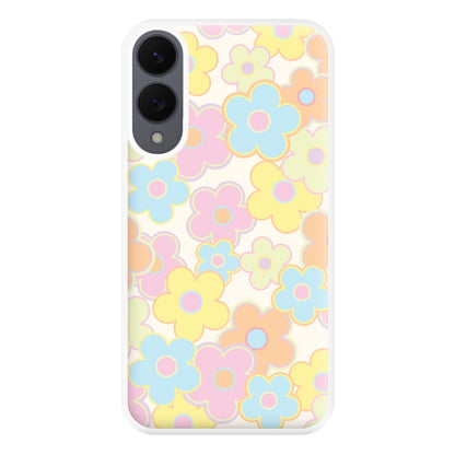 Pastel Abstract Flowers Pattern Phone Case for Galaxy S25 Edge