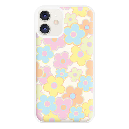 Pastel Abstract Flowers Pattern Phone Case for iPhone 11