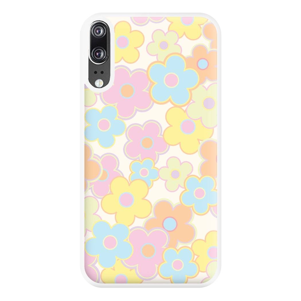 Pastel Abstract Flowers Pattern Phone Case for Huawei P20