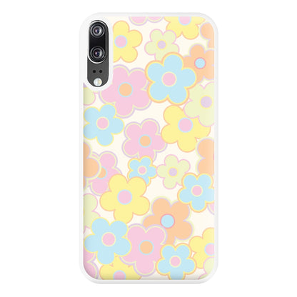 Pastel Abstract Flowers Pattern Phone Case for Huawei P20