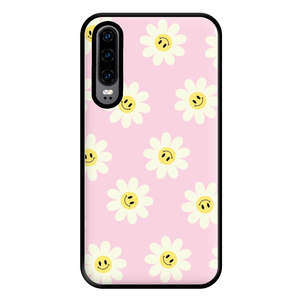 Pastel Pink Smiley Daisies Pattern Phone Case for Huawei P30