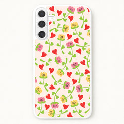 Smiley Tulips And Hearts Pattern Phone Case for Galaxy A57