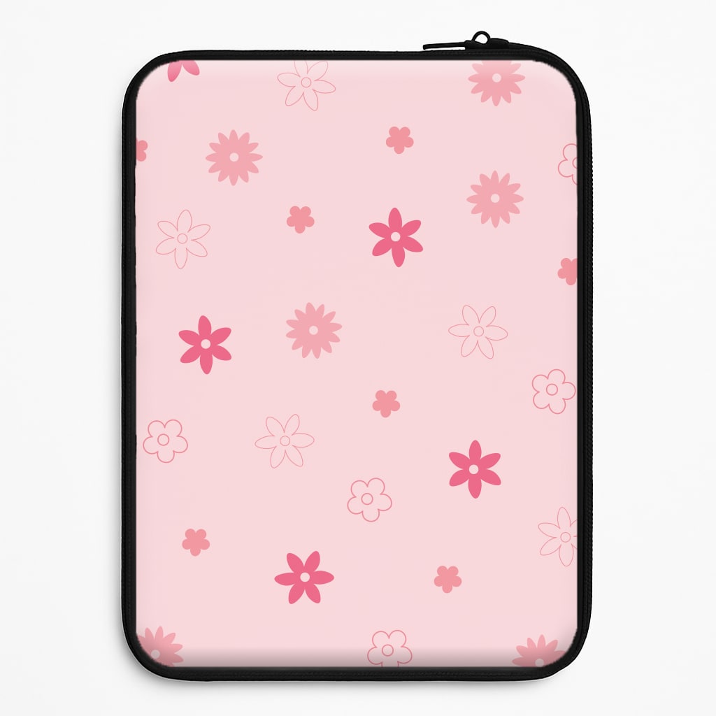Flower Types Pattern Pink Laptop Sleeve