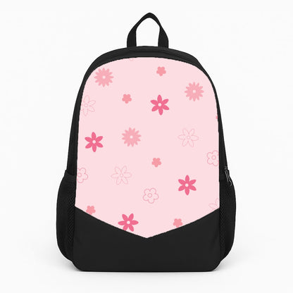 Flower Types Pattern Pink Large Backpack