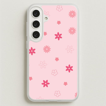 Flower Types Pattern Pink Phone Case for Galaxy S25FE