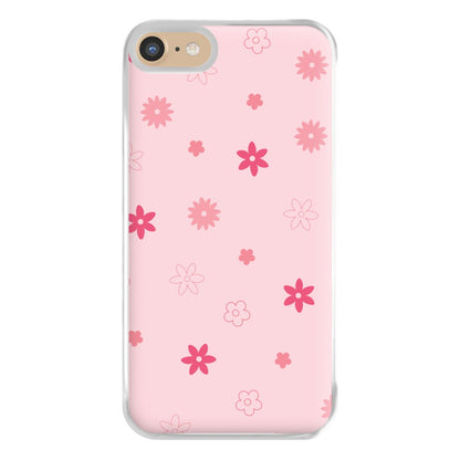 Flower Types Pattern Pink Phone Case for iPhone 6 / 7 / 8 / SE