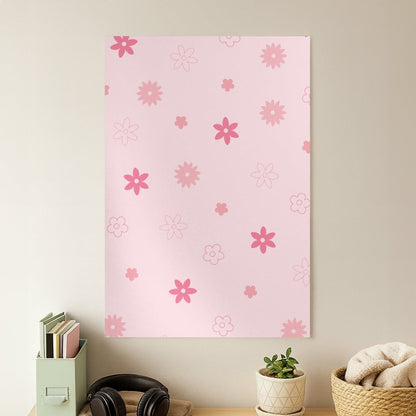 Flower Types Pattern Pink Poster