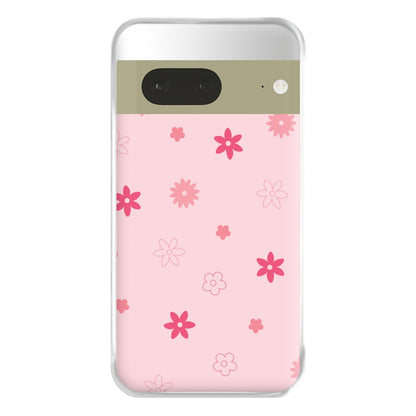 Flower Types Pattern Pink Phone Case for Google Pixel 7a