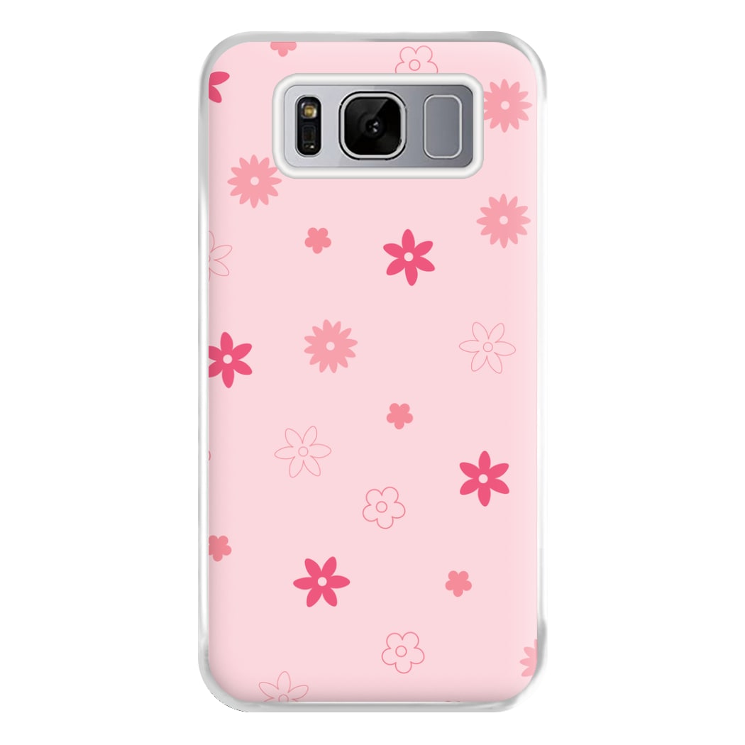 Flower Types Pattern Pink Phone Case for Galaxy S8 Plus