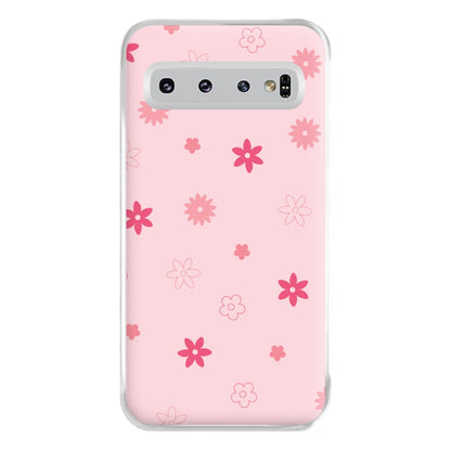 Flower Types Pattern Pink Phone Case for Galaxy S10 Plus