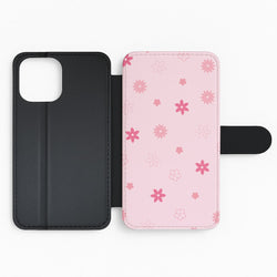 Flower Types Pattern Pink Flip Phone Case