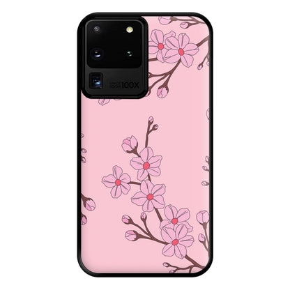 Cherry Blossom Pattern Phone Case for Galaxy S20 Ultra