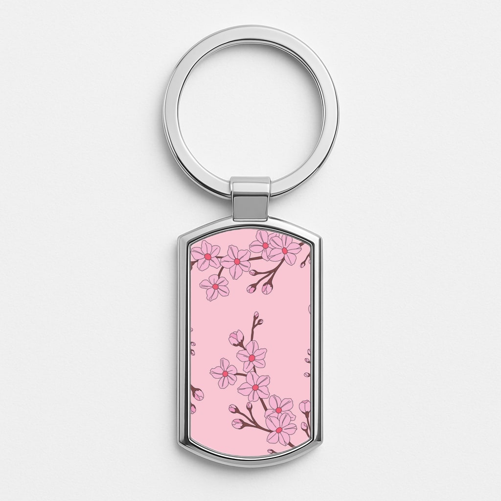 Cherry Blossom Pattern Luxury Keyring